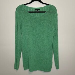 Rachel‎ Zoe Pullover Long Sleeves Sweater Size XL Coastal Green Loose Knit Beach